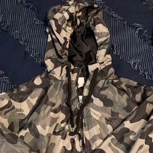 crop camo rain jacket